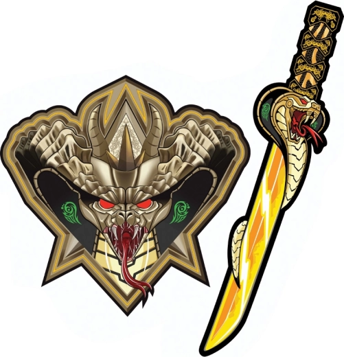 Spada e scudo samurai in schiuma Cobra