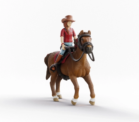 Schleich Horse Club Hannah e il cavallo Cayenne – figura snodata del cavaliere e del castrone