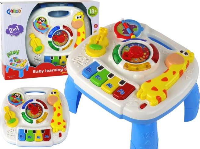 Tavolino educativo interattivo 2 in 1 con giraffa per bambini piccoli