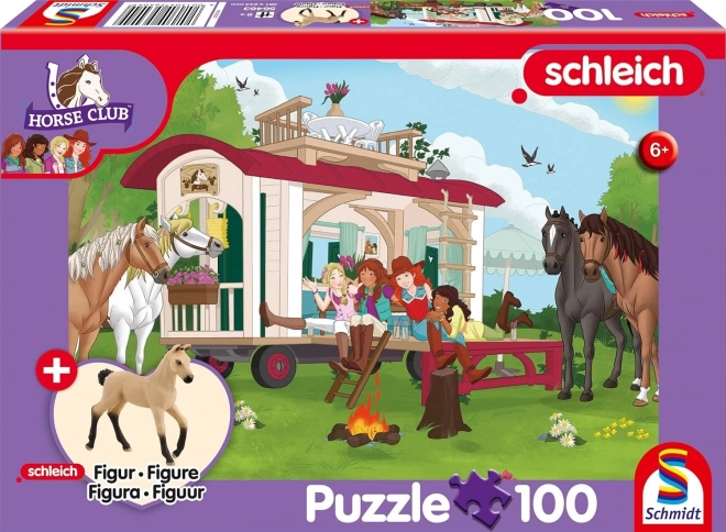 Puzzle SCHMIDT Schleich falò presso la caravan 100 pezzi + figurina