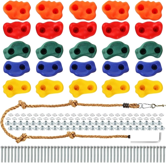 RENEW FORCE prese da arrampicata per bambini con corda (set da 25 pz)