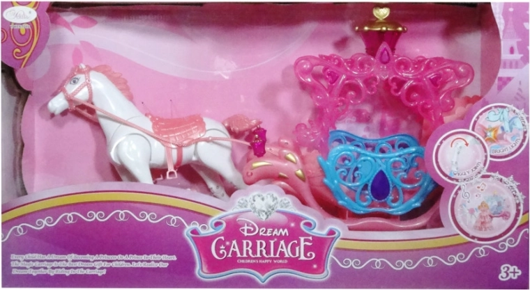 Carrozza con cavallo per bambole con effetti luminosi