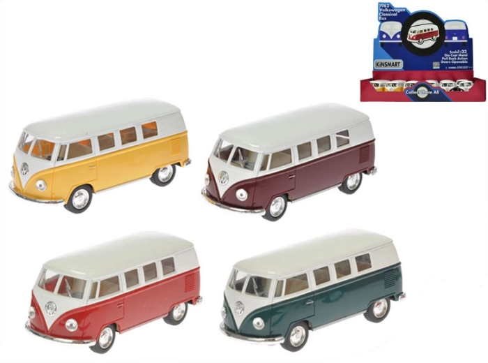 Modello in metallo Volkswagen Classical Bus 1962 1:32 con meccanismo a retrocarica