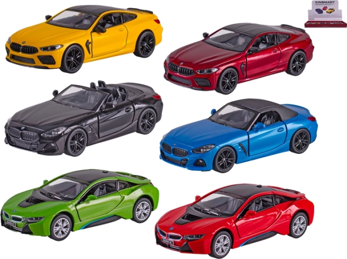 Modello d'auto in metallo Kinsmart BMW 1:38 con retrocarica e porte apribili