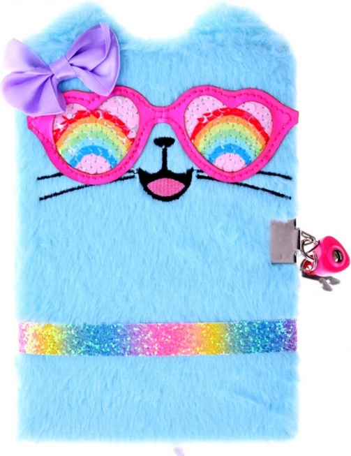 Diario peluche con serratura Niebieski Kotek