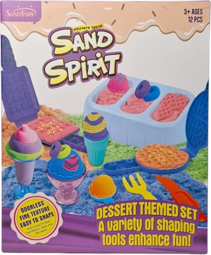 Sabbia cinetica – set creativo per gelato e waffle con stampini