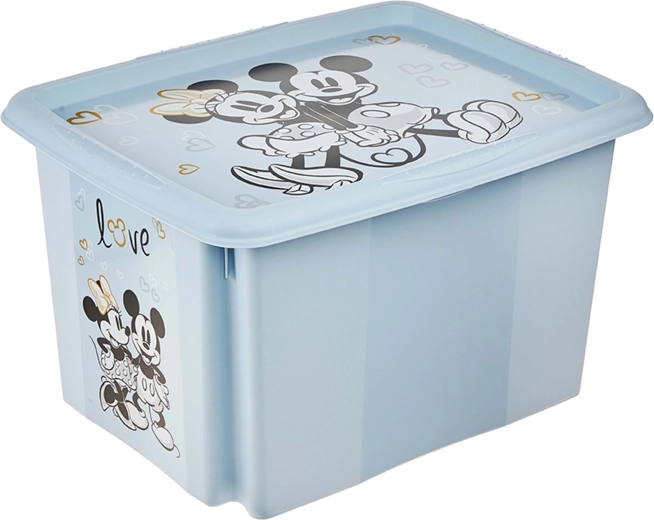 Keeeper contenitore portaoggetti in plastica con coperchio 30 l Mickey