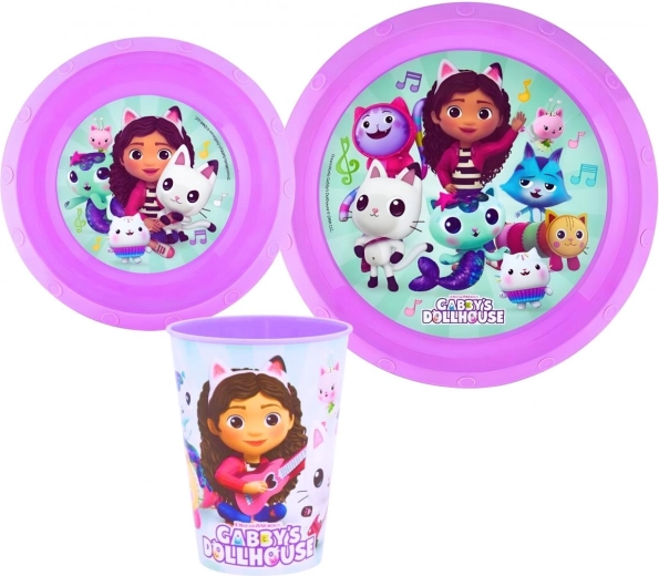 Set da tavola per bambini La casa delle bambole di Gabby, 3 pezzi