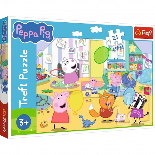 Puzzle 24 maxi – bella Peppa – Maialino felice PEPPA di Trefl