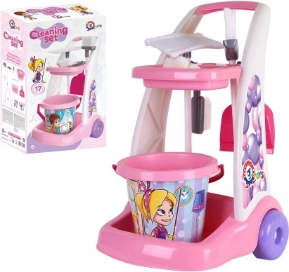 Set piccola addetta alle pulizie con carrello (6 pz)