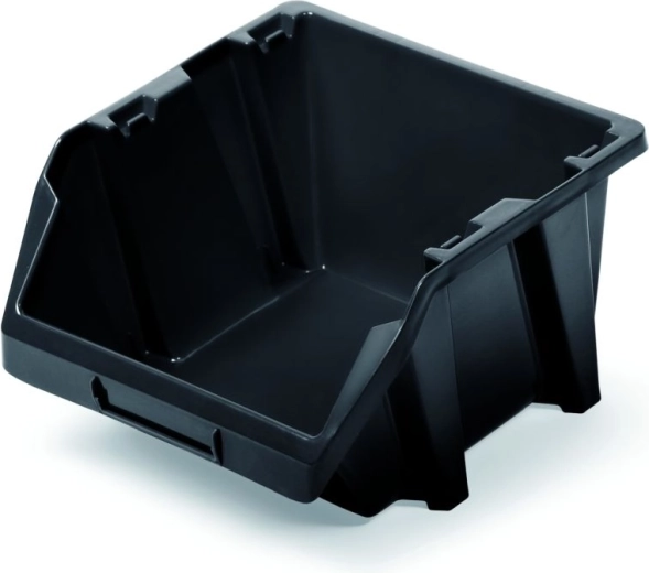 Box di stoccaggio in plastica impilabile Bineer Short 118 × 98 × 70 mm, nero