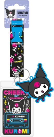 Laccetto da collo Kuromi con ciondolo e portatessera