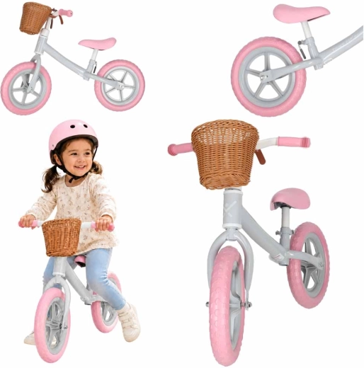 Bicicletta senza pedali Trike Fix Balance con cestino rosa