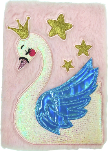 Taccuino peluche A5 con motivo cigno