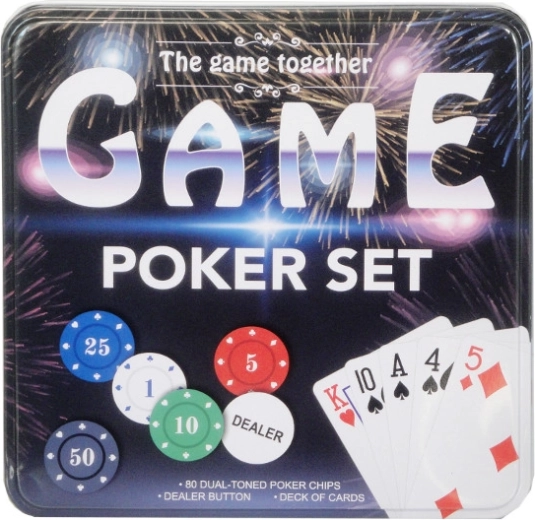 Set poker in scatola di metallo
