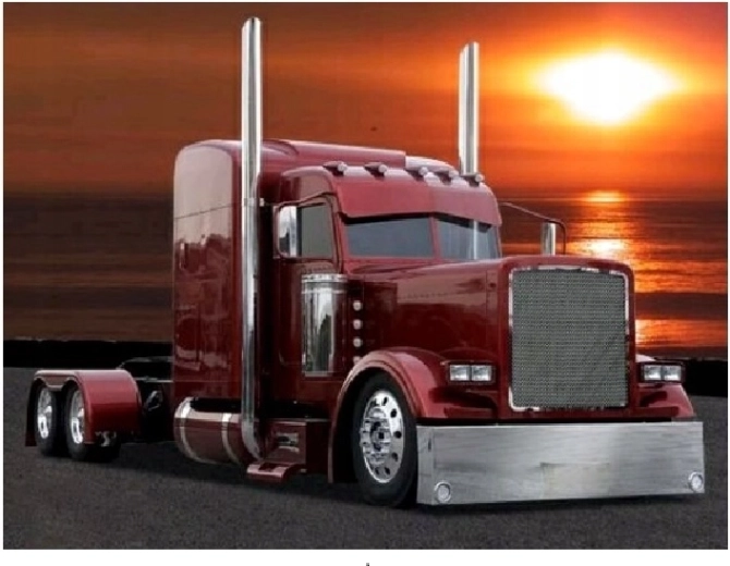 Pittura diamantata – camion al tramonto 30 × 40 cm