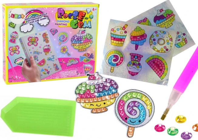 Set per diamond painting – adesivi colorati a tema dolci