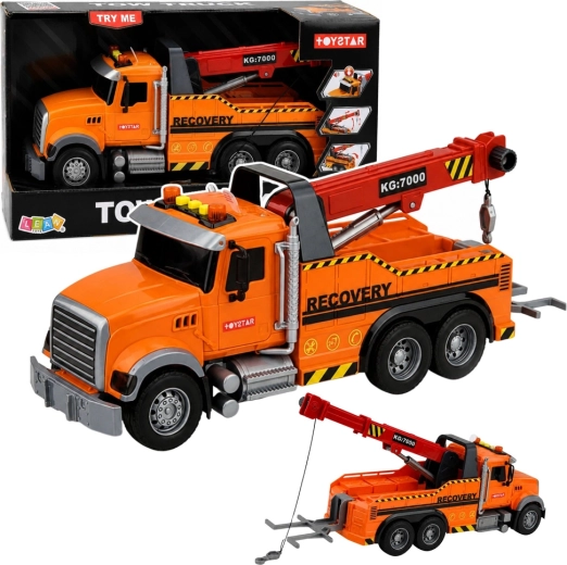 Camion giocattolo con gru e gancio, luci e suoni 1:18 - 1 pezzo