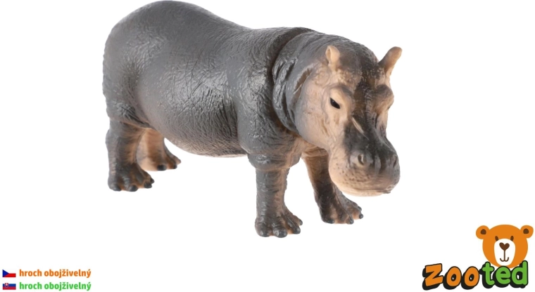 Zooted ippopotamo anfibio figurina realistica in plastica 12 cm - 1 pezzo