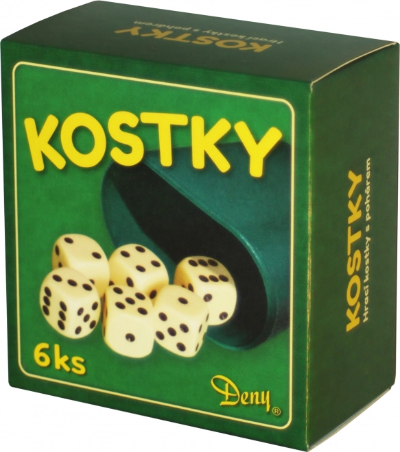 Dadi da gioco bianchi 6 pz con bicchierino in scatola