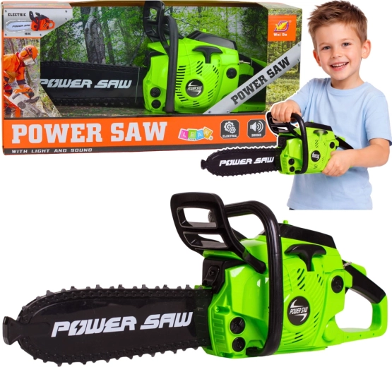 Giocattolo motosega per bambini con luci e suoni – verde