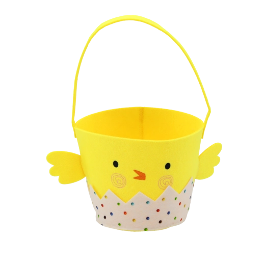 Cestino pasquale in feltro con pulcino