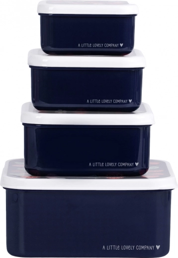 Set di quattro contenitori per snack A Little Lovely Company – Fragole