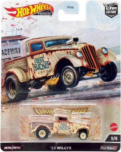 Hot Wheels Premium 1933 Willys Rust Bucket – modello da collezione in metallo