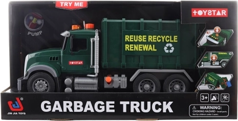 Camion della spazzatura a batteria con cassonetto funzionante