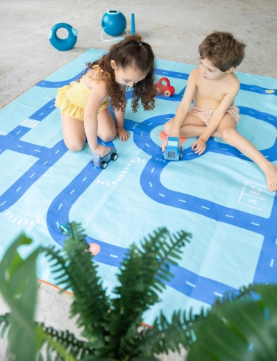 Quut telo mare per bambini e tappetino gioco Strade XL 180 × 180 cm