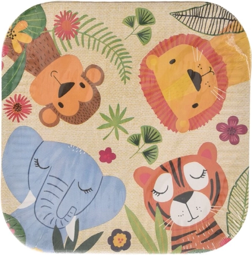 Piatti di carta da party Jungle 23 × 23 cm, 10 pz