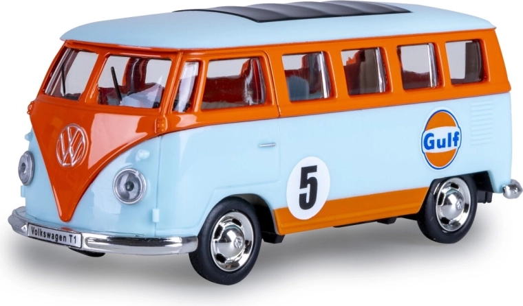 Modello in metallo Volkswagen T1 azzurro 1:38