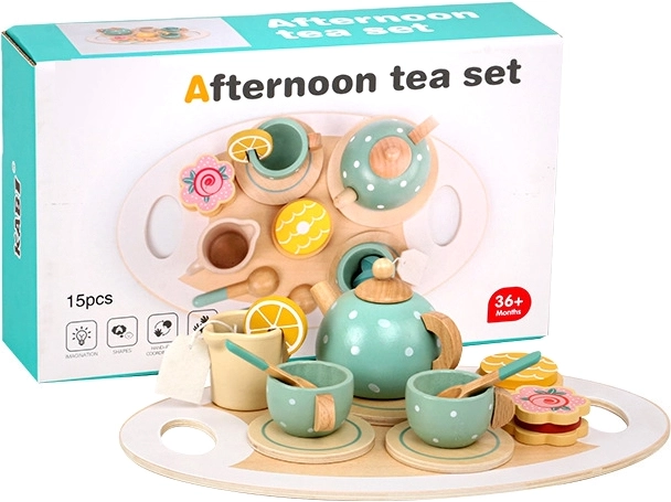 set da tè in legno per bambini