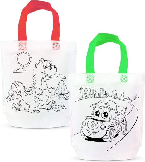 Borsa regalo da colorare con 4 pennarelli - 1 pezzo