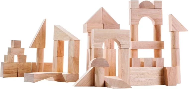 PlanToys costruzioni in legno naturale 50 pezzi