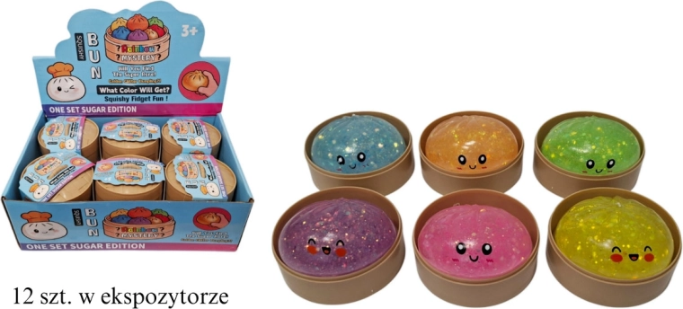 Pupazzetto antistress a forma di raviolo con glitter