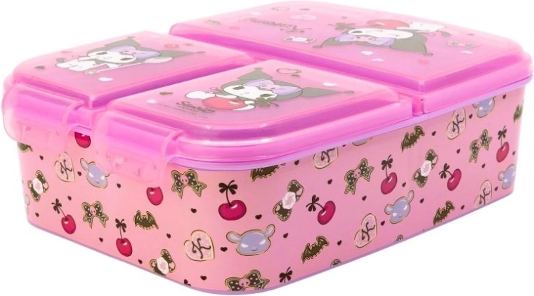 Portamerenda a tre scomparti Kuromi rosa