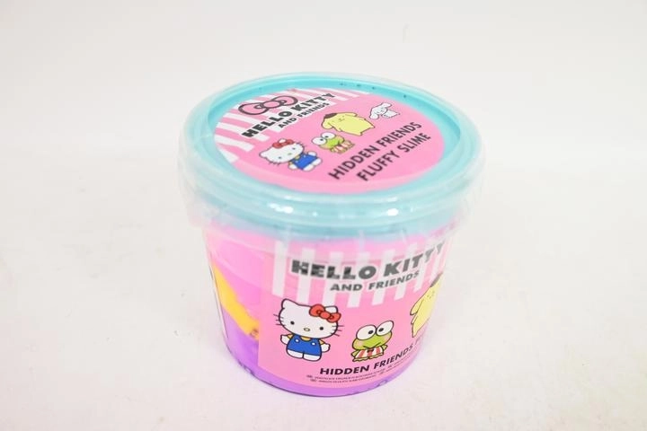 Hello Kitty e Friends fluffy slime in secchiello con sorpresa (mini statuina)
