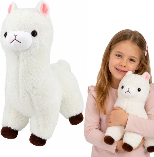 Alpaca di peluche da coccolare bianca 28 cm - 1 pezzo