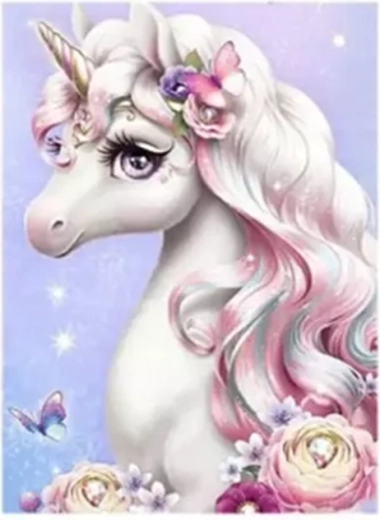 Norimpex Pittura con i numeri Unicorno adorabile 40 × 50 cm