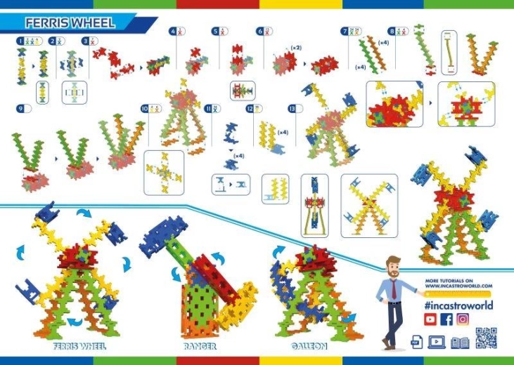 3 modelli in 1 set: ruota panoramica, galeone, ranger