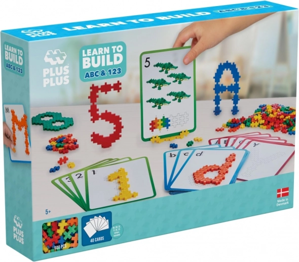 Plus-Plus Impara a costruire ABC & 123 - set di costruzioni, 600 pezzi