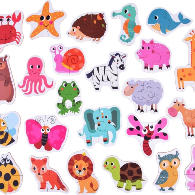 Puzzle colorati per bambini con animali, 24 pezzi