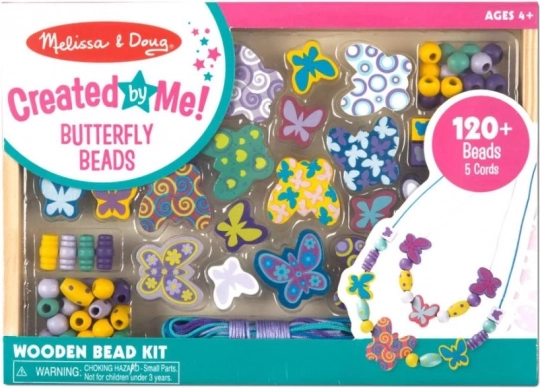 Perline di legno a tema farfalle – set creativo per gioielli (MELISSA & DOUG)