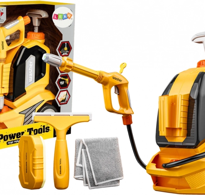 idropulitrice a pressione per bambini con funzione ad acqua con tergivetro, spugna e panno
