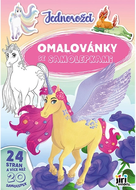 Unicorno da colorare A4 con adesivi