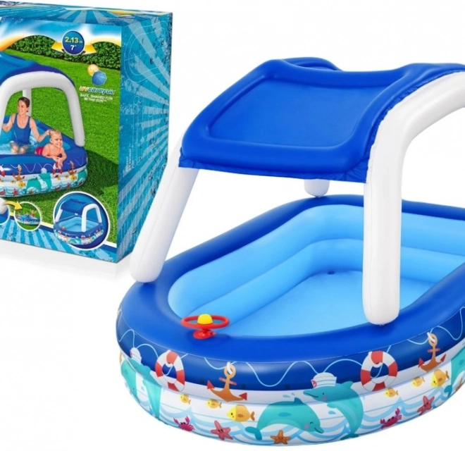 Bestway piscina gonfiabile per bambini Sea Captain con tettuccio e volante