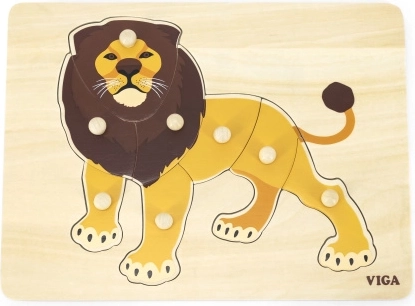 Puzzle ad incastro in legno con leone VIGA