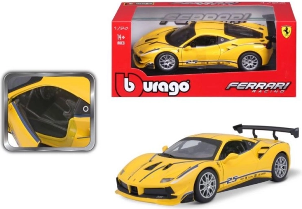 Modello in metallo Bburago 1:24 Ferrari 488 Challenge giallo