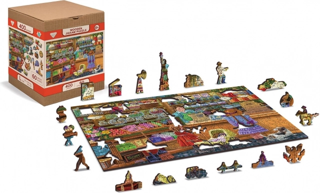 WOODEN CITY puzzle in legno bifacciale Avventura Dolce 2in1, 400 pezzi